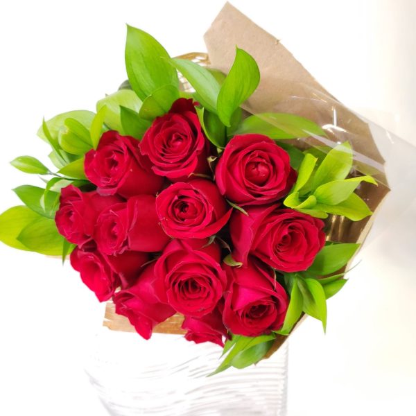 Arranjo Especial de Rosas Vermelhas Nacionais no Vidro - Imagem 2