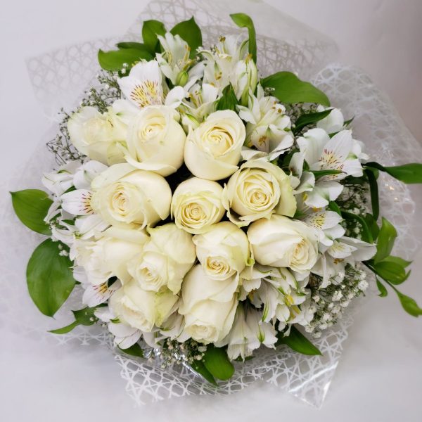 Buquê para Luto de Rosas Brancas Nacionais para Entrega - Imagem 2