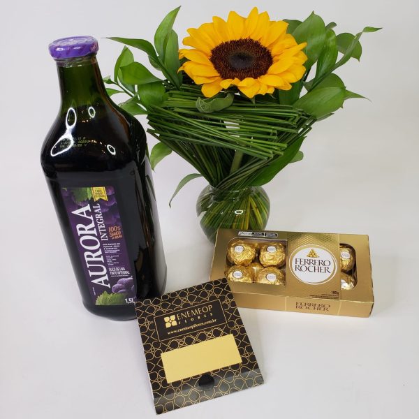 Kit Girassol "Flores & Sabores" com chocolate - Imagem 6