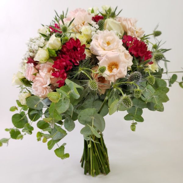 Buquê de Noiva Natural Rosas Brancas e Spray