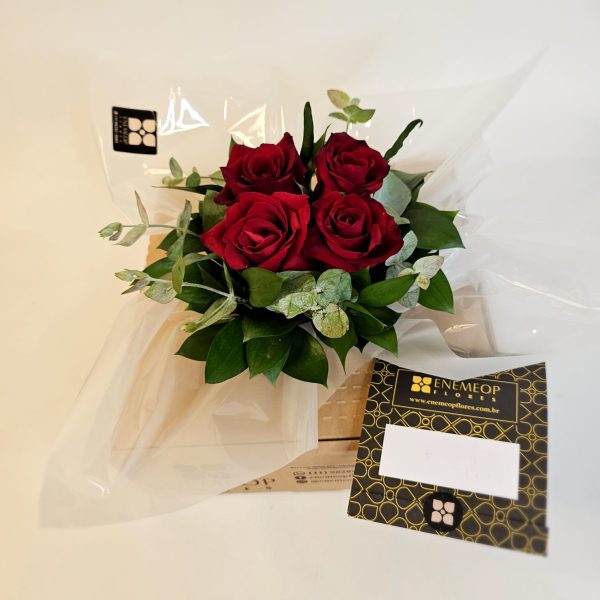 Arranjo com 04 Rosas Vermelhas "As rosas e seus  encantos" - Imagem 5