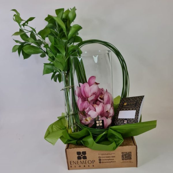 Arranjo Orquídeas Cymbidium Rosa- Elegância Contemporânea - Image 2