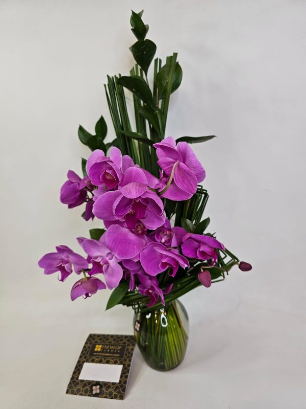 Arranjo Orquídeas Pink vaso de vidro